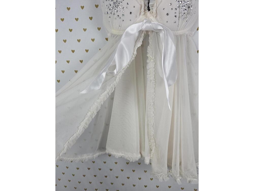 Victorias Secret SEXY LITTLE THINGS Bling Studded Babydoll Nightie Sheer 34B - Picture 5 of 7